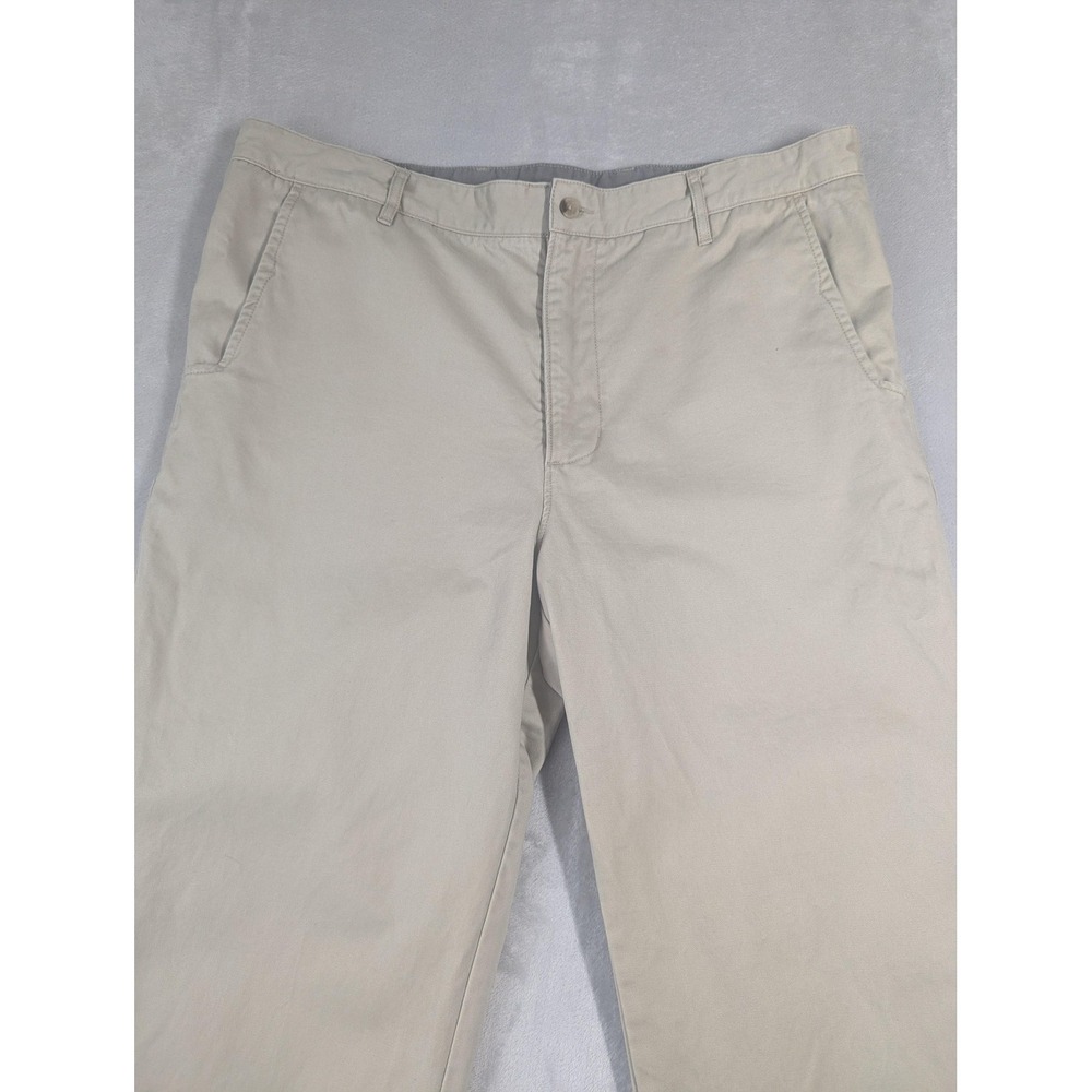 Woolrich Khaki Pants Mens 38x32 Beige Straight Leg 100% Cotton Canvas Chino - Picture 2 of 14
